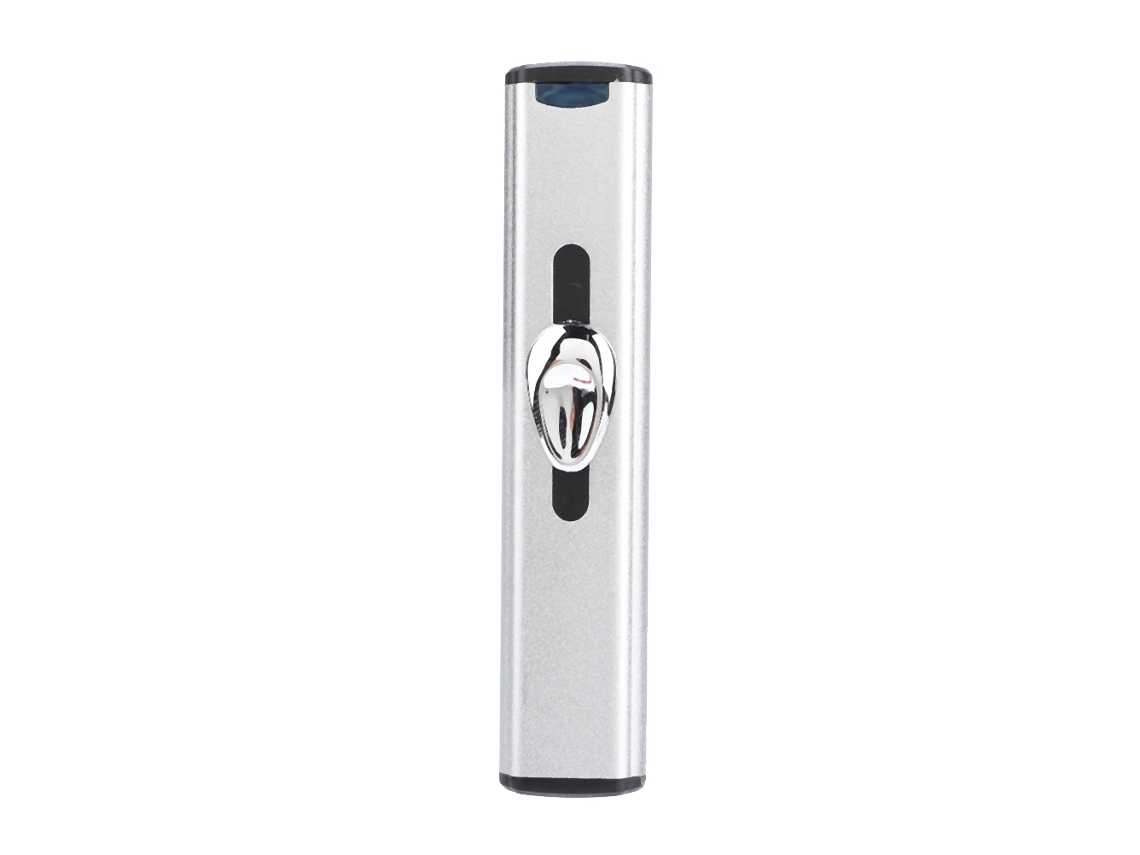 Encendedor eléctrico portátil mini USB recargable y resistente al viento para fumar (plateado)