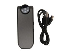 Câmera Portátil Mini Vestível 1080p Visão Noturna Gravador De Vídeo Corporal Com Detecção De Movimento Preto