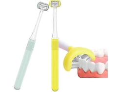 3 Escova De Dentes De Autismo Lateral U Forma Kids Toothbrushrandom Color3pcs