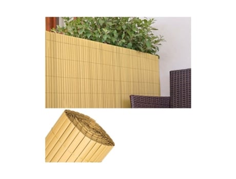 Cañizo ocultación doble cara PVC natural 2 x 3 metros, para jardin, balcón y terrazas