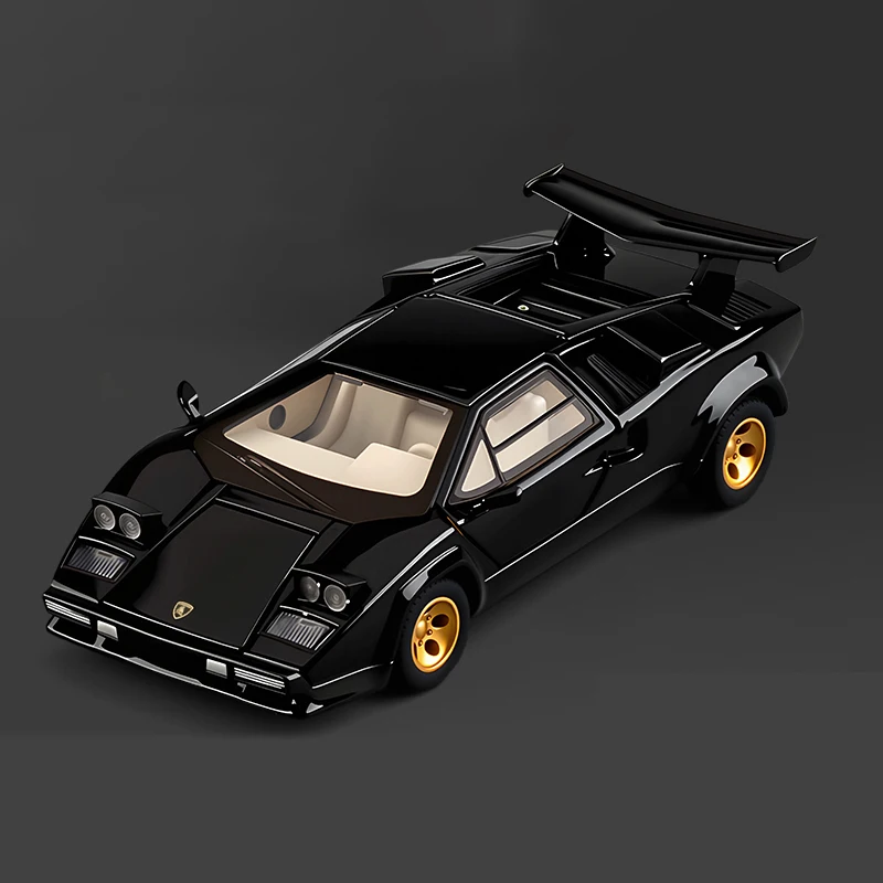 (negro) Modelo De Coche De Juguete Supercar De Aleación A Escala 1:32, Modelo De Coche De Metal Fundido A Presión Con Efectos De Sonido Y Luz.