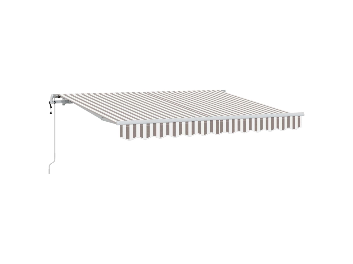 Toldo retráctil Vidaxl, gris claro y blanco, 3,5 x 2 m.