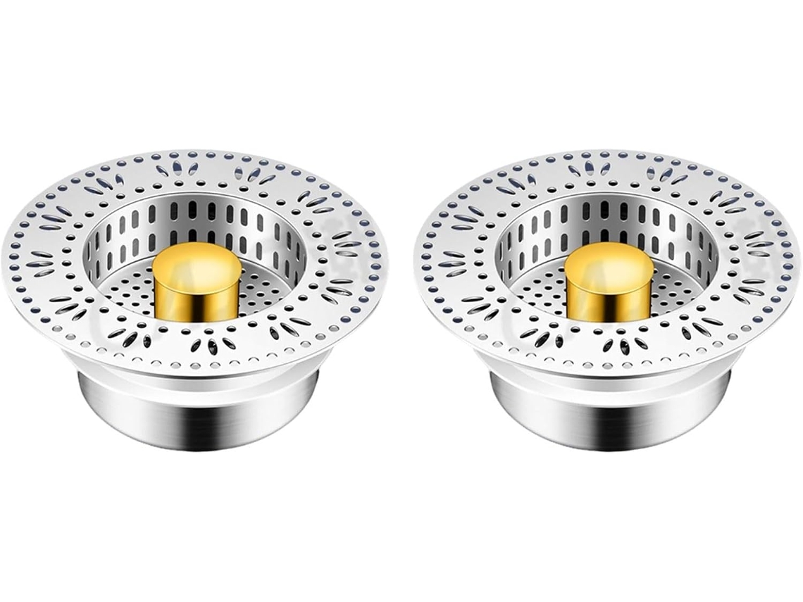 Juego De 2 Filtros De Desagüe De Acero Inoxidable Para Fregadero - Tapones Antiobstrucción - Rejillas De Drenaje