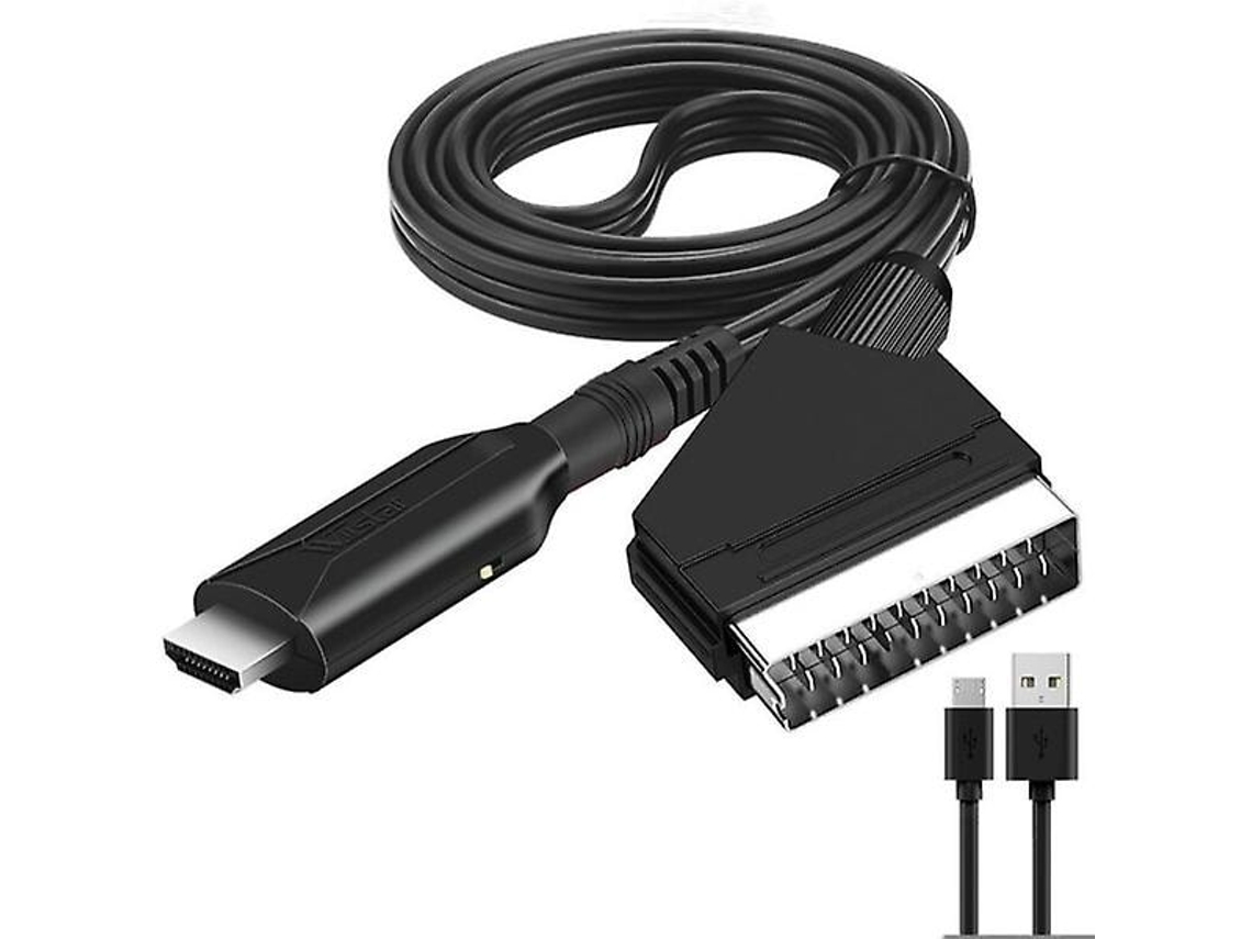 Convertidor SCART a HDMI, adaptador todo en uno de SCART a HDMI, 1080p