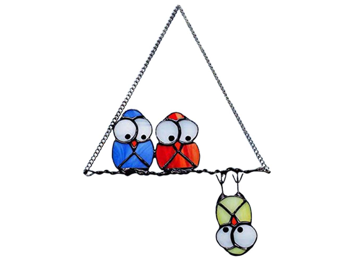 Búho Metálico Colgante Para Ventana, Decoración Para El Hogar, Jardín, Sala De Estar, 25x18cm