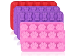 5 moldes de silicona para galletas de perro, para hornear, para aperitivos, cubitos de hielo, gelatina y pasteles.