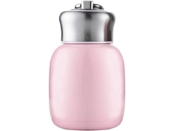 2026da-vaso De Acero Inoxidable Para Vino Linjou Con Tapa Y Pajita Doble Pared Color Rosa