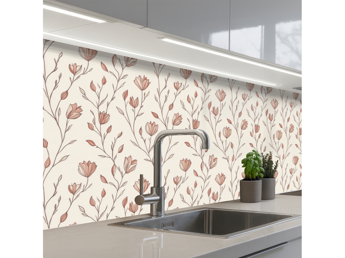Paneles estándar para salpicadero de cocina - Clásico - Rosa 200x60 cm