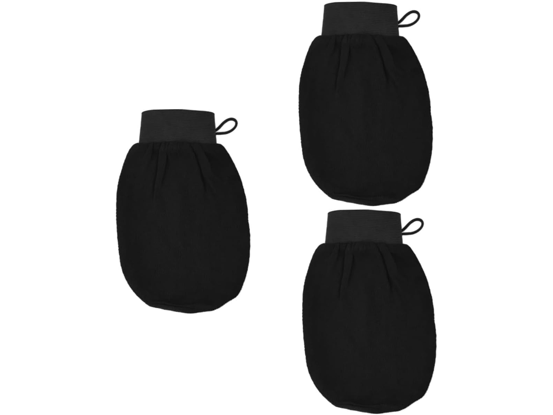 Set De Exfoliante De Baño Negro De 3 Piezas Para Eliminar La Piel Muerta, Unisex, Único
