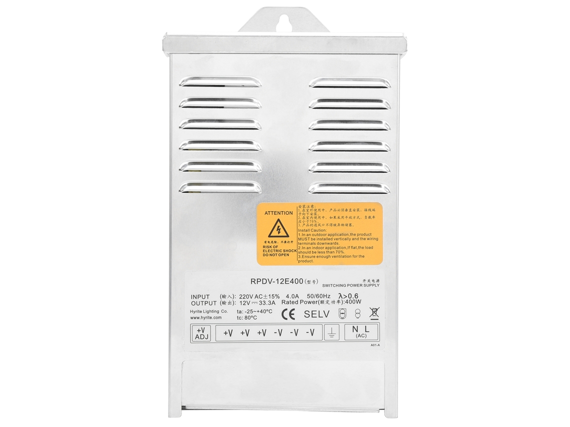 Fuente De Alimentación Led Conmutada Resistente A La Lluvia Para Iluminación Exterior De 12 V Rpdv-12e400