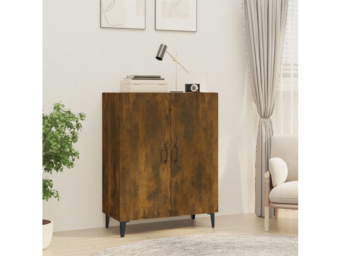Aparador Madera Contrachapada Color Roble Ahumado 70x34x90 Cm