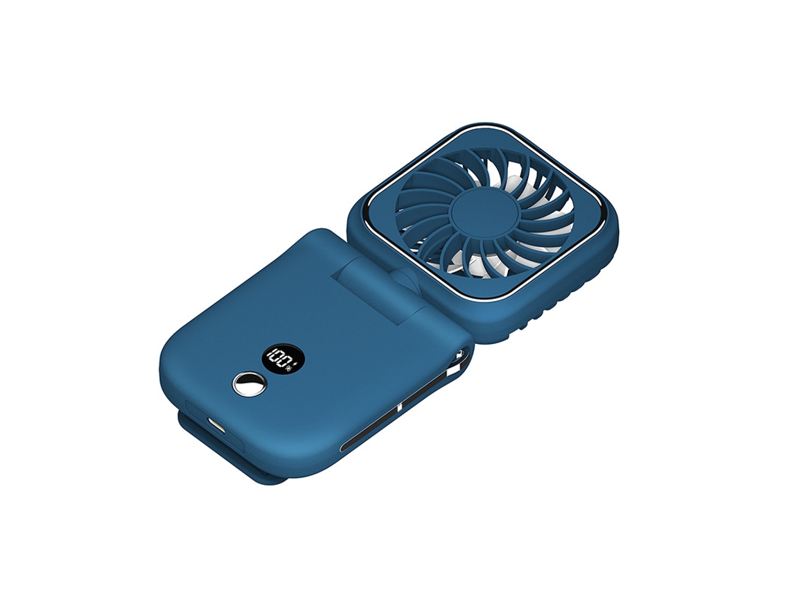 Ventilador De Mano Eifson Portátil Con Clip Pantalla Led 3 Velocidadesazul