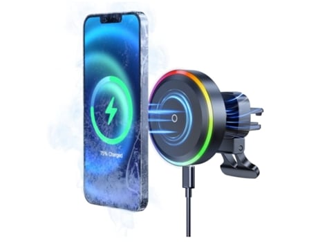 Cargador de coche negro Montaje inalámbrico Ventilador de refrigeración Magsafe Qi VEANXIN