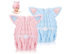 Toallas De Microfibra Para Secar El Cabello Con Lindas Orejas De Gato, Súper Absorbentes.