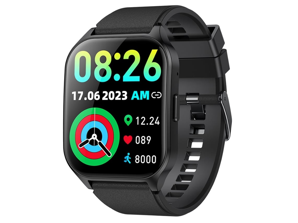 Reloj inteligente con pantalla AMOLED curva, llamadas Bluetooth, monitorización de frecuencia cardíaca, presión arterial, oxígeno en sangre y sueño. Co Yunzii