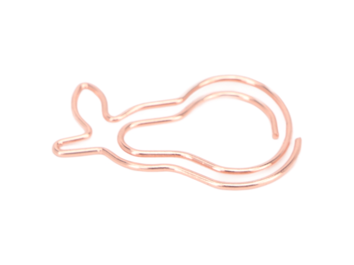 100 clips metálicos ligeros y portátiles con forma de conejo, pequeños clips de oficina.