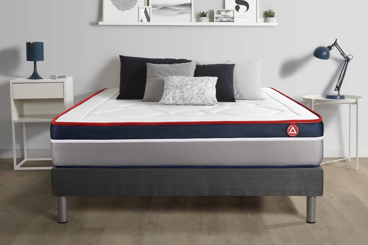Conjunto de Somier + Colchón VITALIT Vital Ergo (140x220 cm - Espuma Viscoelástica y Muelles Ensacados)
