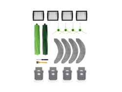 Para el robot aspirador J7+ Combo: cepillo principal, cepillo lateral, filtro HEPA, bolsa para polvo, repuestos y accesorios.