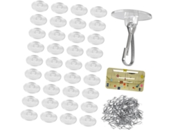 Juego De 50 Prácticos Ganchos Adhesivos Transparentes Para Techo De Liberación De Daños Extraíbles Para Decoraciones