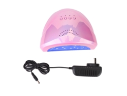 Lámpara secadora de uñas LED profesional de 48 W para manicura con esmalte en gel, color rosa.