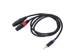 Cable Divisor En Y Con Dos Conectores Xlr Hembra A Conector Auxiliar Estéreo De 3,5 Mm Y Adaptador De Micrófono De 2 M/6,6 Pies.
