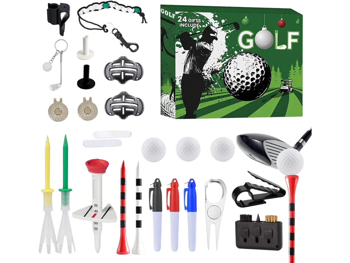 Calendario De Adviento De Golf, 24 Días De Navidad Con Pelotas Y Tees De Golf