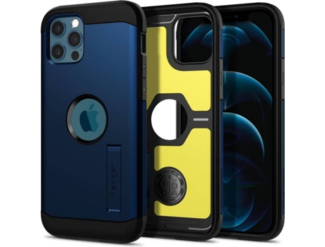 Carcasa Apple SPIGEN iPhone 12, 12 Pro Rígida Azul