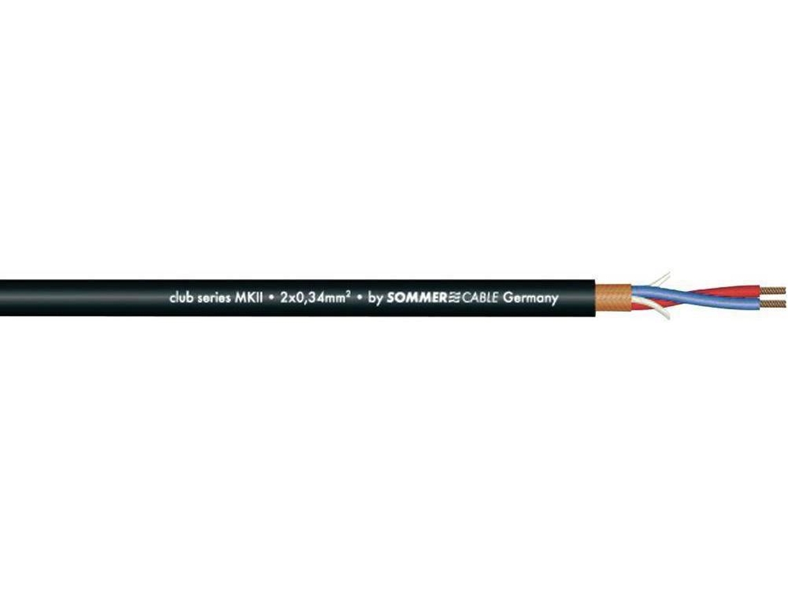 Cable Micrófono SOMMER CABLE 2x0.34 100m bk CLUB