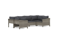 Maison Exclusive - Set De Muebles De Jardín 6 Pzas Y Cojines Ratán Sintético Gris