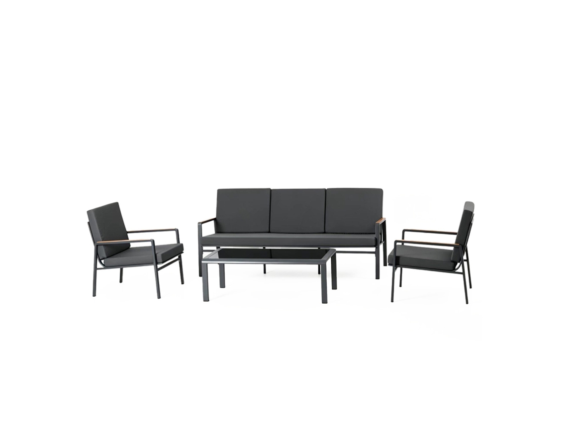 Muebles de jardín Hobart de 5 plazas en aluminio gris oscuro CONCEPT U | CONCEPT U