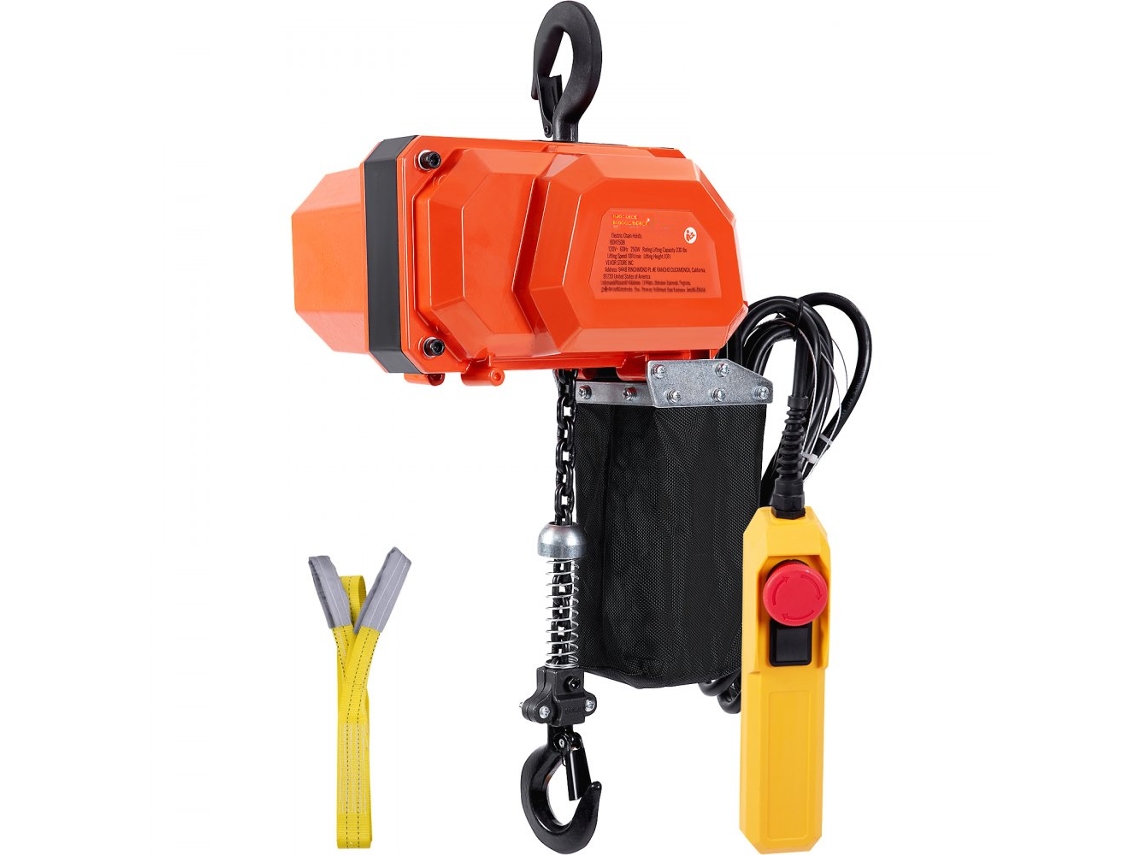 Cabrestante eléctrico de 150 kg con cadena G80 y control Tekmaquinas