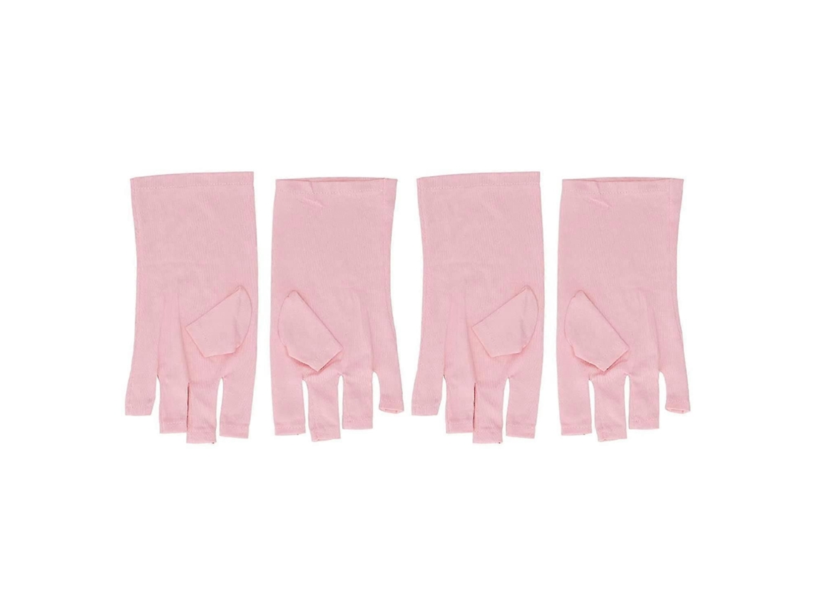 2 pares de guantes anti-UV para lámpara de uñas, transpirables y reutilizables, guantes UV para lámpara de uñas/rosa GOKOCO
