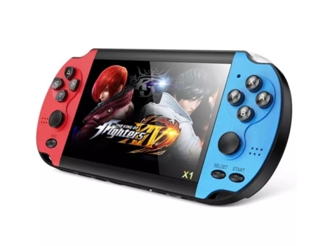 Consola ARCADE X-7 Vermelho e Azul portátil Videojogos bateria recarregável 200 jogos incluídos