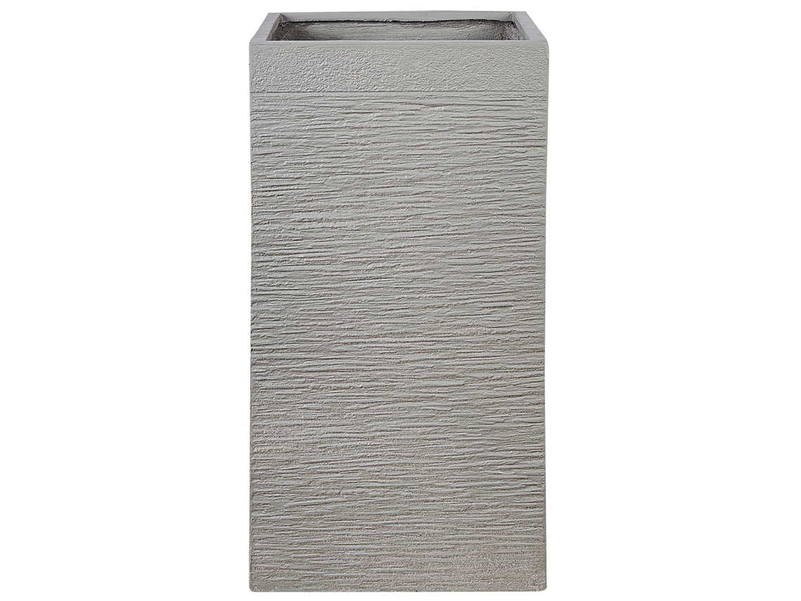 Maceta grande BELIANI Dion de Mezcla de arcilla y fibras Gris 40x40x77