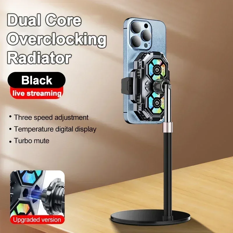 (preto Com Suporte) Cooler Para Celular Com Display Digital Led