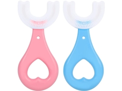 Cepillo De Dientes En Forma De U (2 Unidades) Para Niños, De Silicona Suave Apta Para Uso Alimentario, Manual, Ideal Para Niños De 2 A 6 Años.