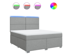 Maison Exclusive - Cama Box Spring Con Colchón Tela Gris Claro 180x200 Cm