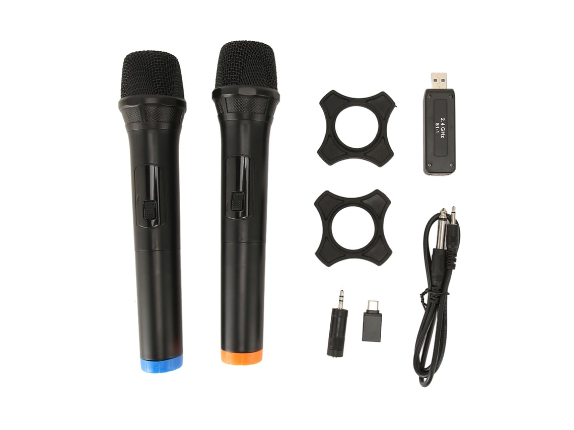 2 Micrófonos Inalámbricos Dinámicos Usb Portátiles De Mano Para Actuaciones De Karaoke