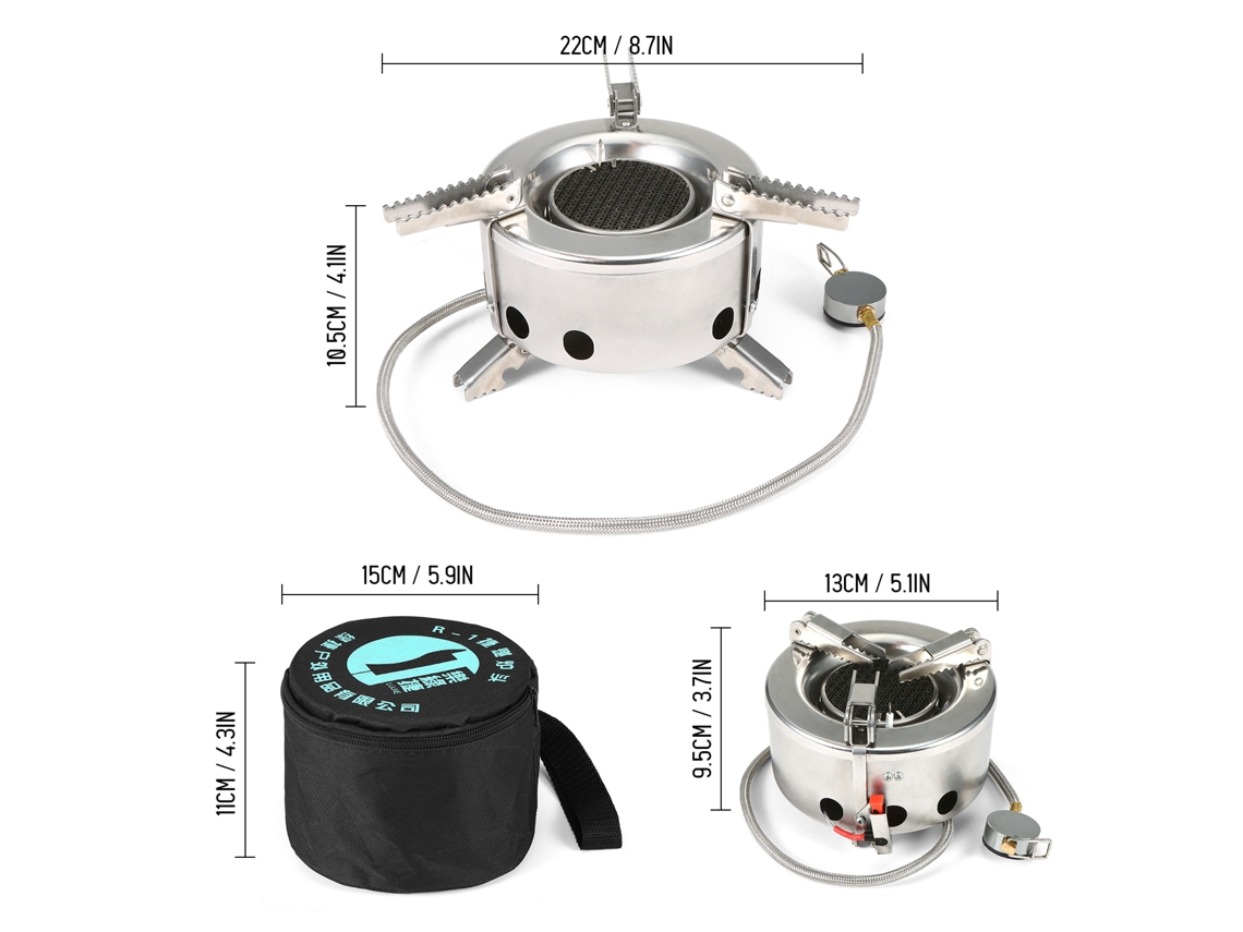 Hornilla De Gas Para Camping De 6000 W, Plegable Y Resistente Al Viento, Con Encendido Piezoeléctrico, Ideal Para Acampada Y Senderismo.