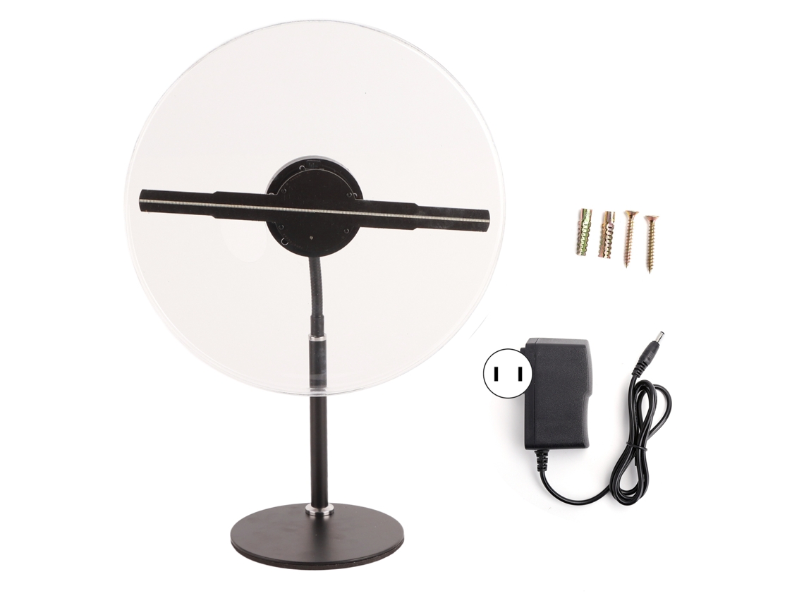 Proyector publicitario holográfico 3D de 30 cm con ventilador de 256 LED.