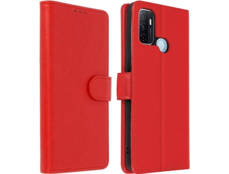 Funda Oppo A53/A53s AVIZAR Libro Billetera Rojo