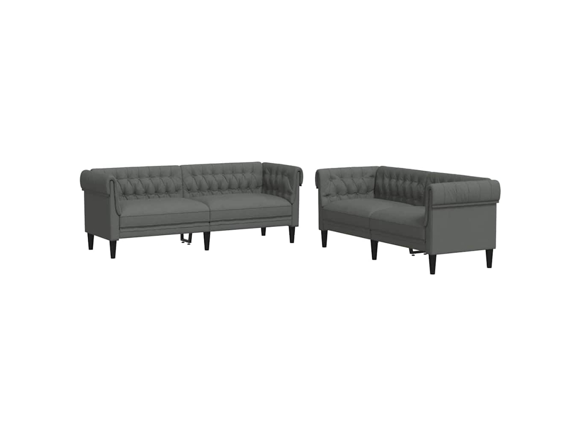 Maison Exclusive - Sofá De Sala 2 Pcs Gris Oscuro 201,5 X 74,5 X 74,5 Cm Tela