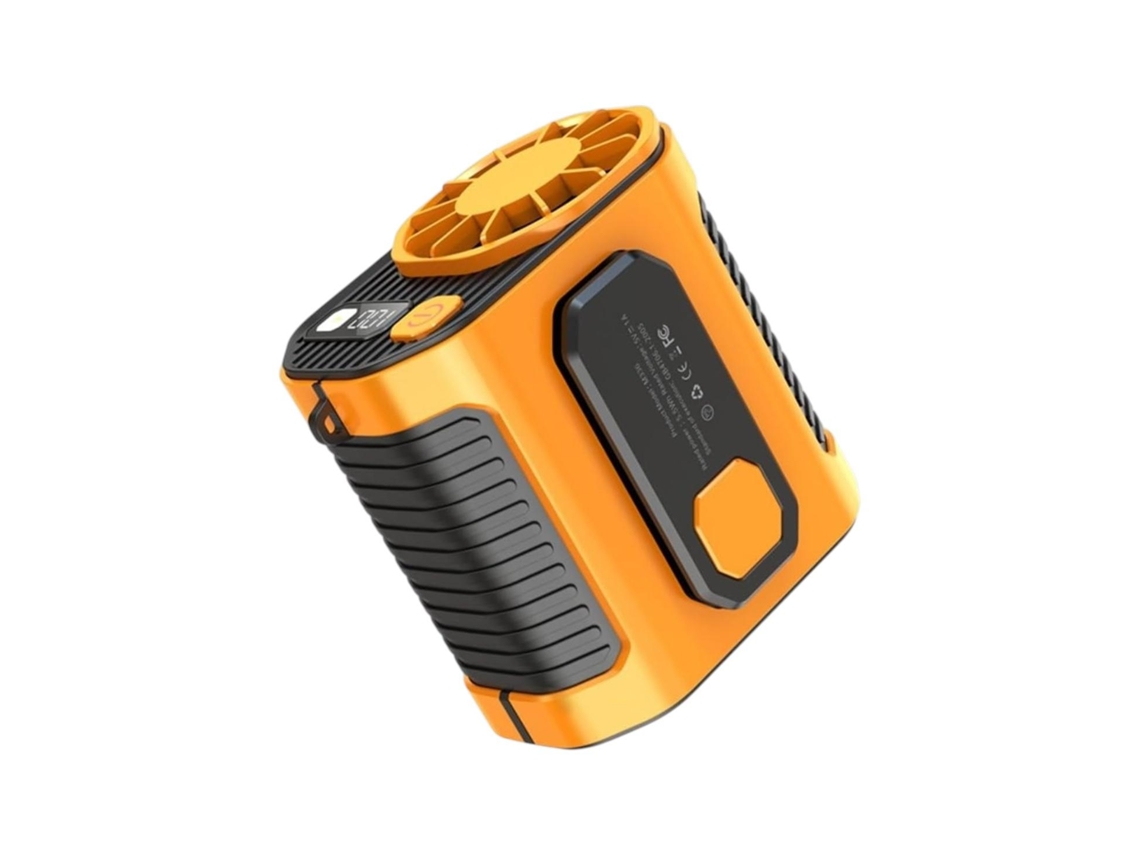 Ventilador Portátil De Cinturón (rojo) De 4000 Mah, Carga Por Usb, Pantalla Led, 10 Niveles De Velocidad Del Viento, Velocidad Máxima De 28.800 Rpm
