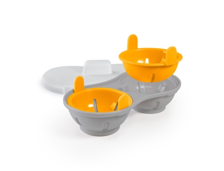 Escalfador de Huevos Doble para Microondas. Naranja IBILI