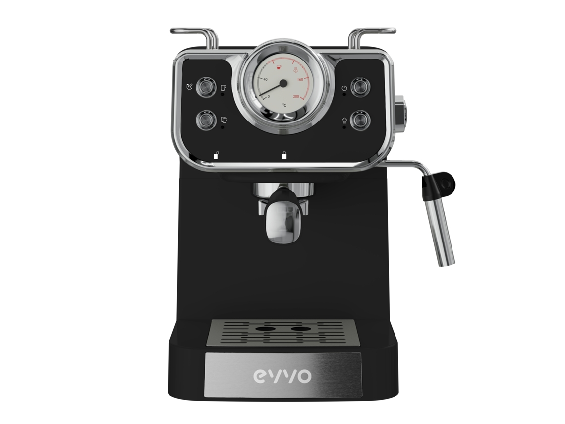 Evvo Cafetera Express Intensa Retro. 15 Bares. Cuerpo De Acero. Espressos Y Capuccinos. 950w. Doble Salida. Portafiltros. Depósito De 1.5 L. Calentamiento Rápido