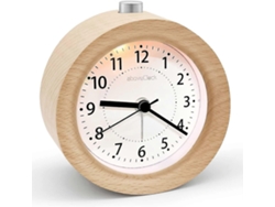 Reloj Despertador Analógico Madera Sin Ticking Con Snooze Luz Nocturna Sin Radiación Para Mesa