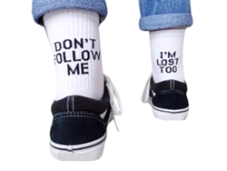 Calcetines Informales Con Letras Divertidas, Blanco Y Negro, Estilo Hip Hop, Ropa Urbana Femenina, Harajuku