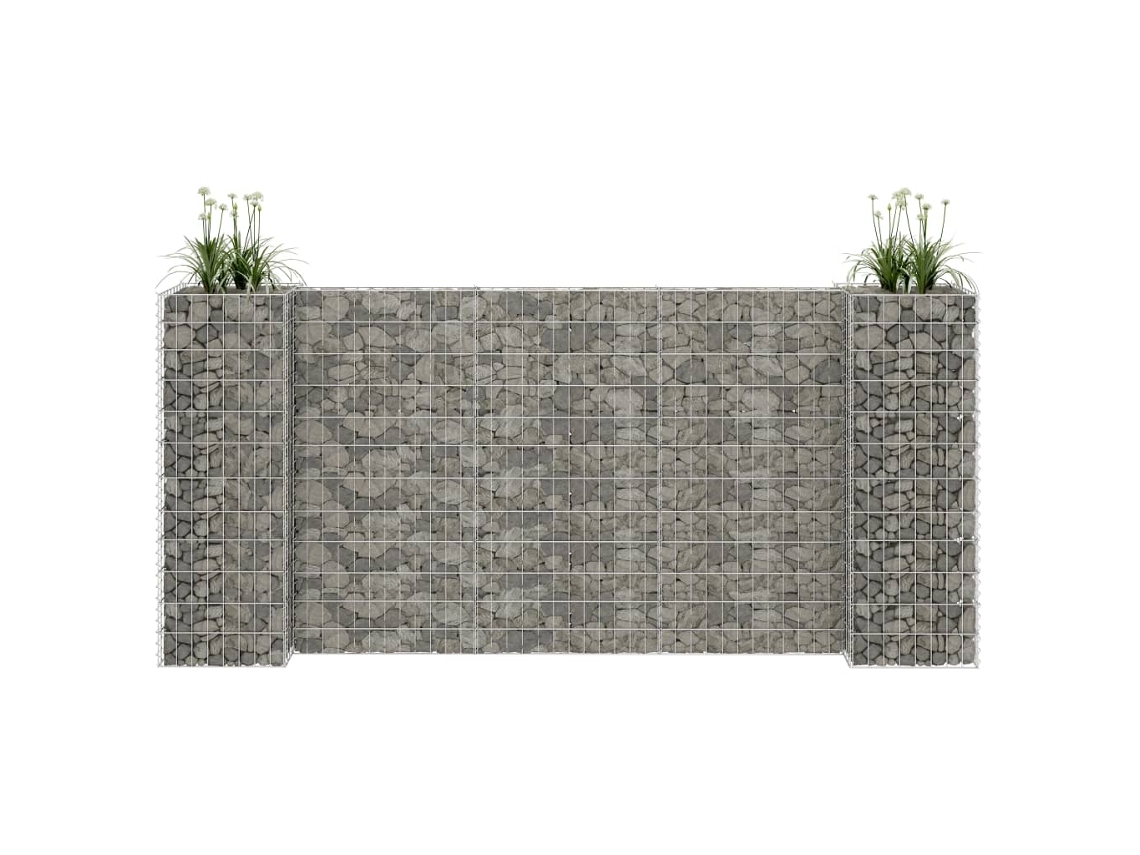 Macetero/Gabión en Forma de H de Alambre de Acero 260X40X120 cm