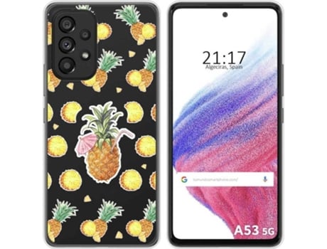 Carcasa para Samsung Galaxy A53 5G TUMUNDOSMARTPHONE Dibujos Transparente Piña Multicolor