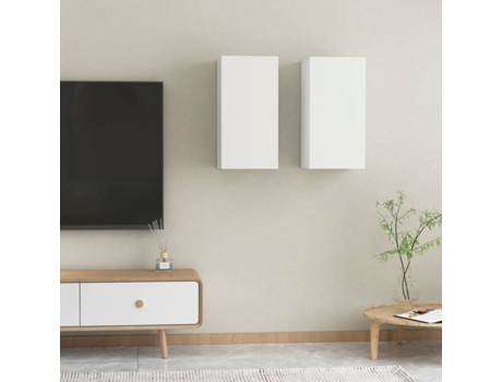 Conjunto 2 Mueble para la televisión VIDAXL Blanco Madera contrachapada (30.5x30x60 cm)